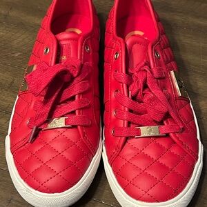 Guess Women's Bold Red Quilted Sneakers